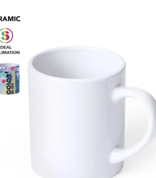 Tasses à sublimation en céramique de 350 ml - blanches, personnalisables, présentées dans une boîte kraft